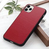 Litchi Texture lederen opvouwbare beschermhoes voor iPhone 12/12 Pro (rood)
