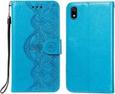 Voor Xiaomi Redmi 7A Flower Vine Embossing Pattern Horizontale Flip Leather Case met Card Slot & Holder & Wallet & Lanyard (Blue)