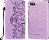 Voor Xiaomi Redmi 6 Flower Vine Embossing Pattern Horizontale Flip Leather Case met Card Slot & Holder & Wallet & Lanyard (Purple)