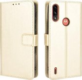 Voor Motorola Moto E7 Power Retro Crazy Horse Texture Horizontale Flip Leren Case met Houder & Kaartsleuven & Lanyard (Goud)