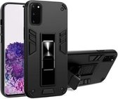 Voor Samsung Galaxy S20 2 in 1 PC + TPU schokbestendige beschermhoes met onzichtbare houder (zwart)