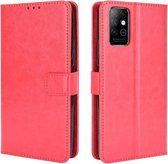 Voor Infinix Note 8 / X692 Retro Crazy Horse Texture Horizontale Flip lederen tas met houder & kaartsleuven & lanyard (rood)