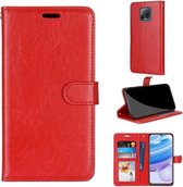 Voor Xiaomi Redmi 10X 5G / 10X Pro 5G Pure Kleur Horizontale Flip PU lederen tas met houder & kaartsleuven & portemonnee & fotolijst (rood)