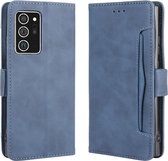 Voor Samsung Galaxy Note20 Ultra Wallet Style Skin Feel Kalfspatroon lederen tas met aparte kaartsleuf (blauw)