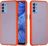 Voor OPPO Reno4 4G Skin Hand Feeling Series Schokbestendig Frosted PC + TPU beschermhoes (rood)