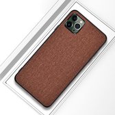 Voor iPhone 12 Pro Max schokbestendige stoffen textuur PC + TPU beschermhoes (bruin)