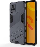 Punk Armor 2 in 1 PC + TPU schokbestendig hoesje met onzichtbare houder voor vivo iQOO 7 (grijs)
