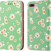 Voor iPhone 7 Plus / 8 Plus Glinsterende Daisy Magnetische Horizontale Flip Leren Case met Houder & Kaartsleuven & Fotolijst (Groen)