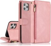 Skin-feel Crazy Horse Texture Rits Portemonnee Tas Horizontale Flip Leren Case met Houder & Kaartsleuven & Portemonnee & Lanyard Voor iPhone 11 (Rose Goud)