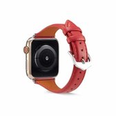 Echt lederen horlogeband voor Apple Watch Series 6 & SE & 5 & 4 40 mm / 3 & 2 & 1 38 mm (rood)