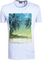 E-bound T-shirt Heren Met California Sunshine Print Blauw - M