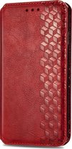 OPPO A72 Hoesje - Mobigear - Square Serie - Kunstlederen Bookcase - Rood - Hoesje Geschikt Voor OPPO A72