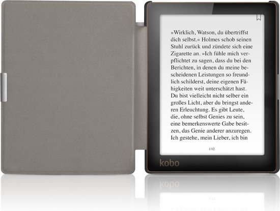 kwmobile e-reader hoesje geschikt voor Kobo Aura Edition 1 hoes - E reader flip case met magnetische sluiting - Ereader cover in zwart — afbeelding 2