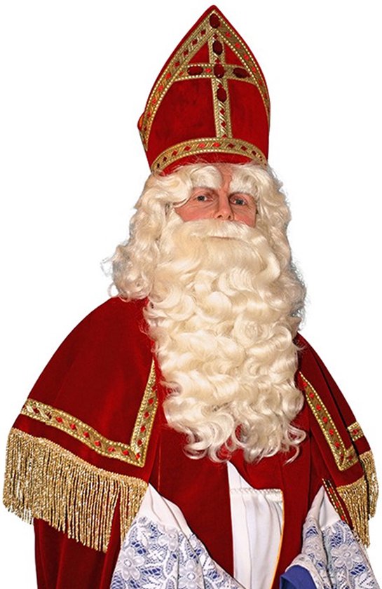 pellet vonnis Larry Belmont Pruik & baard Sinterklaas losse snor en wenkbrauwen deluxe | bol.com