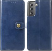 Mobigear Snap Button Bookcase voor de Samsung Galaxy S21 - Blauw