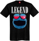 Sesame Street Heren Tshirt -XL- Cookie Legend Zwart
