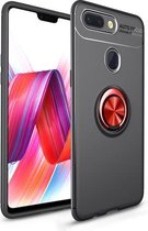 Schokbestendig TPU-hoesje voor Xiaomi Mi 8 Lite, met houder (zwart rood)