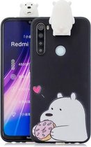 Voor Xiaomi Redmi Note 8T Cartoon schokbestendige TPU beschermhoes met houder (grote witte beer)