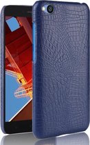 Schokbestendig Crocodile Texture PC + PU-hoesje voor Xiaomi Redmi Go (blauw)