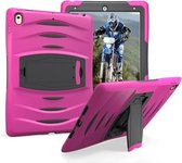 Voor iPad Pro 10,5 inch Wave Texture Series PC + siliconen beschermhoes met houder (magenta)