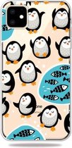 Mode Zachte TPU Case 3D Cartoon Transparante Zachte Siliconen Cover Telefoon Gevallen Voor iPhone 11 (Penguin)