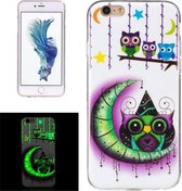 Voor iPhone 6 & 6s Noctilucent Moon And Owls Pattern IMD Vakmanschap Zachte TPU Cover Case