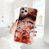 Marmeren abstracte volledige dekking IMD TPU schokbestendige beschermende telefoonhoes voor iPhone 11 Pro Max (oranje)