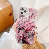 Marmeren abstracte volledige dekking IMD TPU schokbestendige beschermende telefoonhoes voor iPhone 11 (roze)