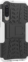 Xiaomi Mi 9 SE Hoesje - Mobigear - Tire Serie - Hard Kunststof Backcover - Zwart / Wit - Hoesje Geschikt Voor Xiaomi Mi 9 SE