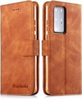 Diaobaolee Pure Fresh Texture Horizontale Flip Leren Case met Houder & Kaartsleuven & Portemonnee & Fotolijst Voor Huawei Honor X10 5G (Geel)