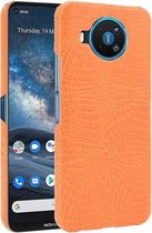 Voor Nokia 8.3 Shockproof Crocodile Texture PC + PU Case (Oranje)