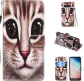 Leren beschermhoes voor Galaxy S10 (Coffee Cat)