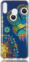 Blue Owl Pattern Noctilucent TPU Soft Case voor Galaxy M20