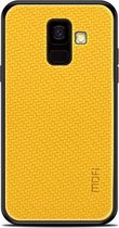 MOFI Honor-serie volledige dekking pc + TPU + stoffen hoes voor Galaxy A6 (2018) (geel)