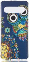 Blue Owl Pattern Noctilucent TPU Soft Case voor Galaxy S10 5G