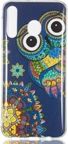 Blue Owl Pattern Noctilucent TPU Soft Case voor Galaxy M30