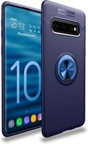 Schokbestendig TPU-hoesje voor Galaxy S10 +, met ringhouder (blauw)