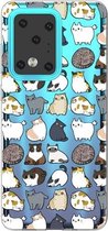Voor Galaxy S20 Ultra Lucency Painted TPU beschermhoes (katten)