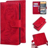 Voor Nokia 5.3 Tiger Embossing Pattern Horizontale Flip Leather Case met houder & kaartsleuven & portemonnee (rood)