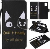 Voor Galaxy A71 Schilderen Horizontale Flip Leren Case met Houder & Kaartsleuf & Lanyard (Cat Ears)