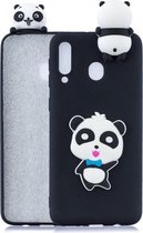 Voor Galaxy M20 3D Cartoon Pattern Shockproof TPU beschermhoes (Blue Bow Panda)