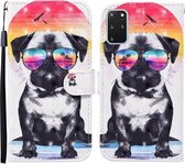 Voor Samsung Galaxy S20 + Gekleurde Tekening Patroon Horizontale Flip Leren Case met Houder & Kaartsleuven & Portemonnee (Bril Hond)