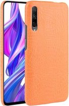 Schokbestendige krokodillentextuur pc + PU-hoes voor Huawei Honor 9X / 9X Pro (oranje)