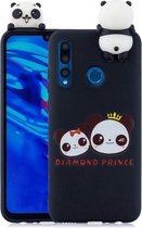 Voor Huawei P30 Lite schokbestendig Cartoon TPU beschermhoes (twee panda's)