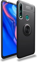 Voor Huawei Y9 Prime (2019) Lenuo schokbestendig TPU-hoesje met onzichtbare houder (zwart)