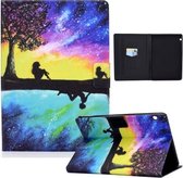 Voor Huawei MediaPad T3 10 Elektrisch Geperst TPU Gekleurde Tekening Horizontale Flip Lederen Case met Houder & Pen Slot (Sterrenhemel Reflectie)