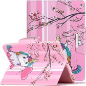 Voor iPad 5 Geschilderd patroon Horizontale flip lederen hoes met houder (Sakura Unicorn)