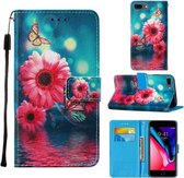 Voor iPhone 8 Plus / 7 Plus / 6 Plus / 6s Plus Cross Texture Painting Pattern Horizontale Flip Leather Case met Houder & Kaartsleuven & Portemonnee & Lanyard (Chrysanthemum)