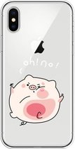 Voor iPhone XS Max Lucency Painted TPU Protective (Hit The Face Pig)