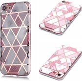 Voor iPhone 6 Plus / 6s Plus Plating Marble Pattern Soft TPU beschermhoes (roze)